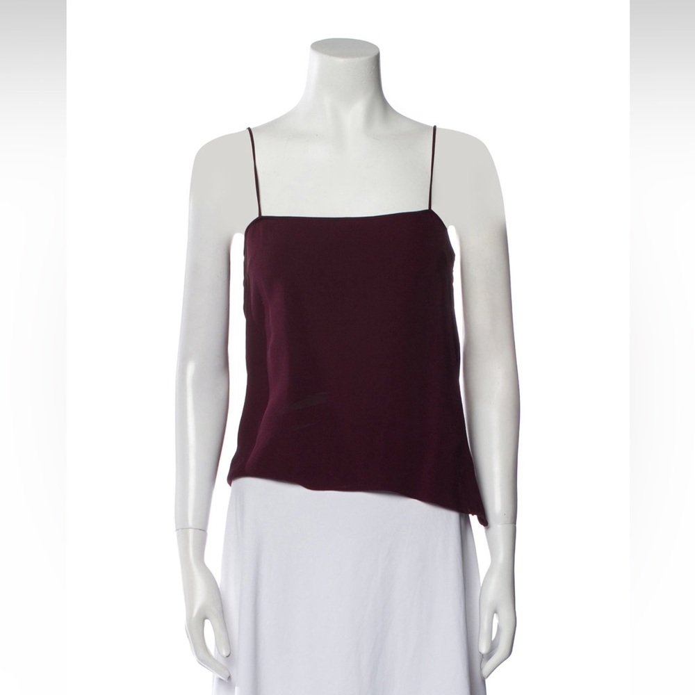 Christian Dior Burgundy 100% Silk Tank Top